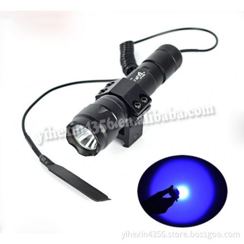 Hunting Flashlight Led Torch With Blue Light & Gun clip & Rat Tail Switch